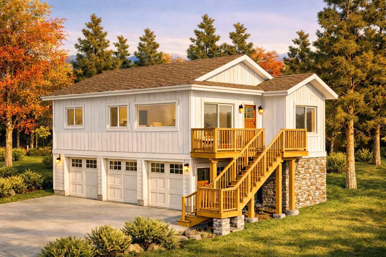 Two-story ADU with garage, exterior